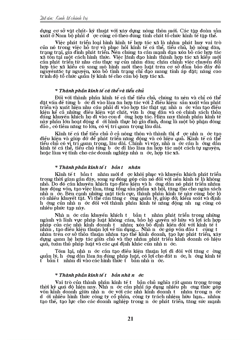 image for page Phân tích cơ cấu kinh tế nhiều thành phần ở nước ta mà Đại hội IX đã nêu và ích lợi của việc sử dụng nó vào việc phát triển kinh tế xã hội ở trong thời kỳ quá độ lên Chủ nghĩa xã hội ở Việt Nam 1