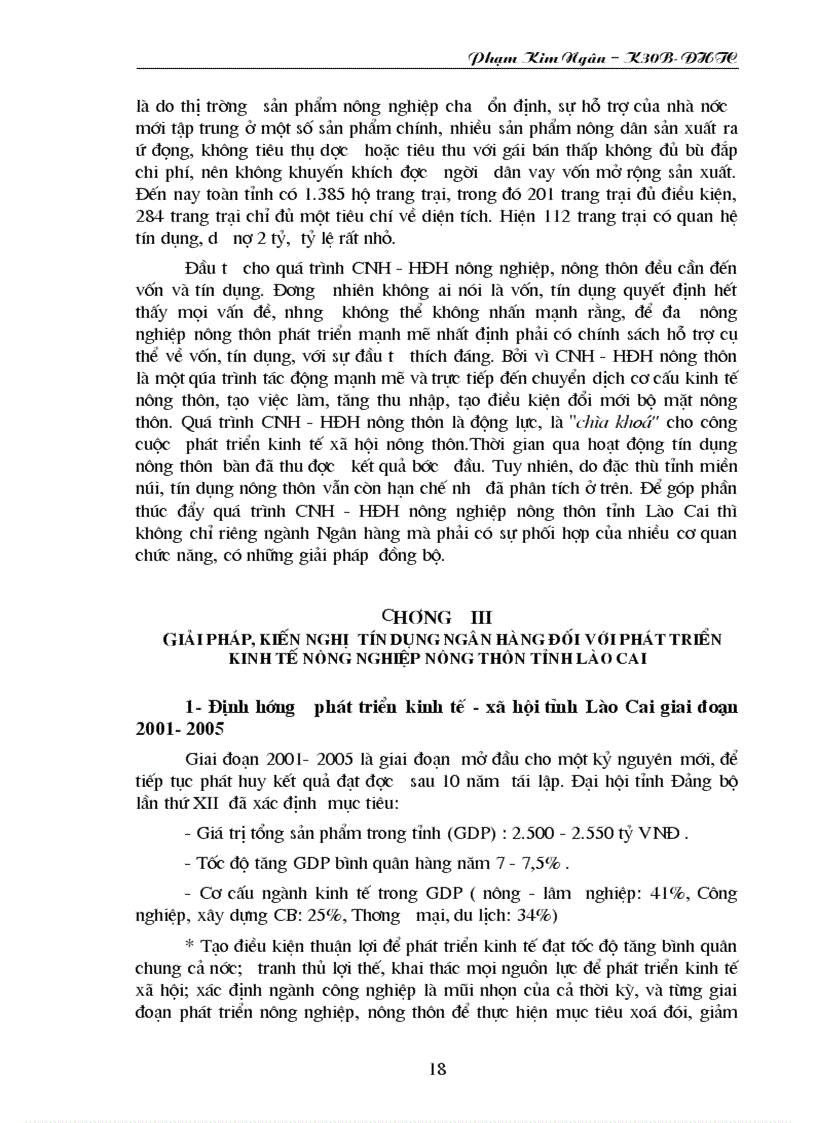 image for page Một số giải pháp tín dụng Ngân hàng nhằm đẩy nhanh sự phát triển nông nghiệp nông thôn tỉnh Lào Cai theo hướng sản xuất hàng hóa