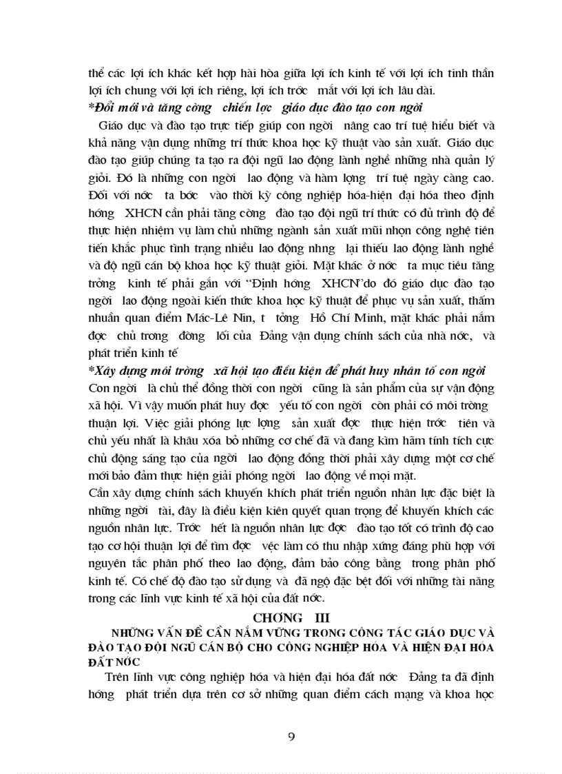 image for page Công tác đào tạo và phát triển độ ngũ cán bộ cho công nghiệp hoá hiện đại hoá đất nước trong thời gian hiện nay