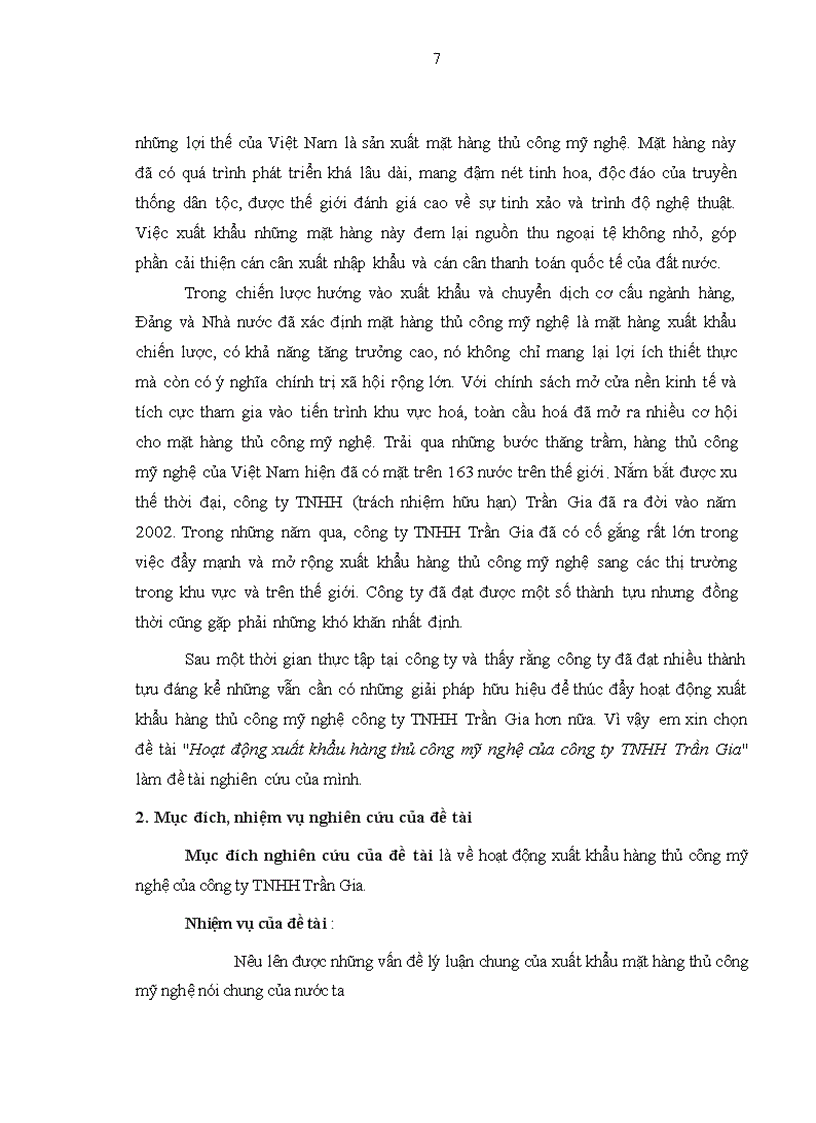 image for page Hoạt động xuất khẩu hàng thủ công mỹ nghệ của công ty TNHH Trần Gia 1