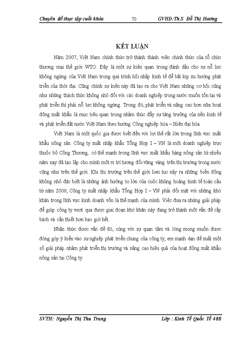 image for page Hoạt động xuất khẩu nông sản tại Công ty cổ phần Xuất nhập khẩu Tổng hợp I VN 1
