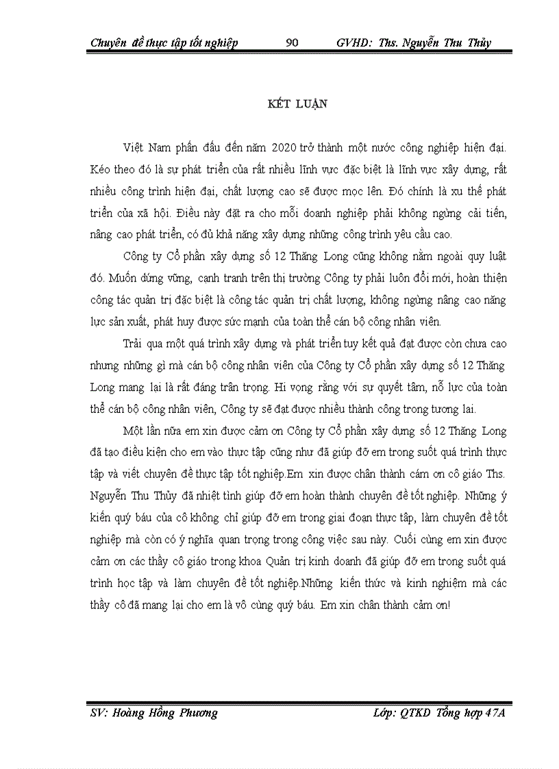 image for page Hoàn thiện công tác quản trị chất lượng công trình tại Công ty cổ phần xây dựng số 12 Thăng Long 1