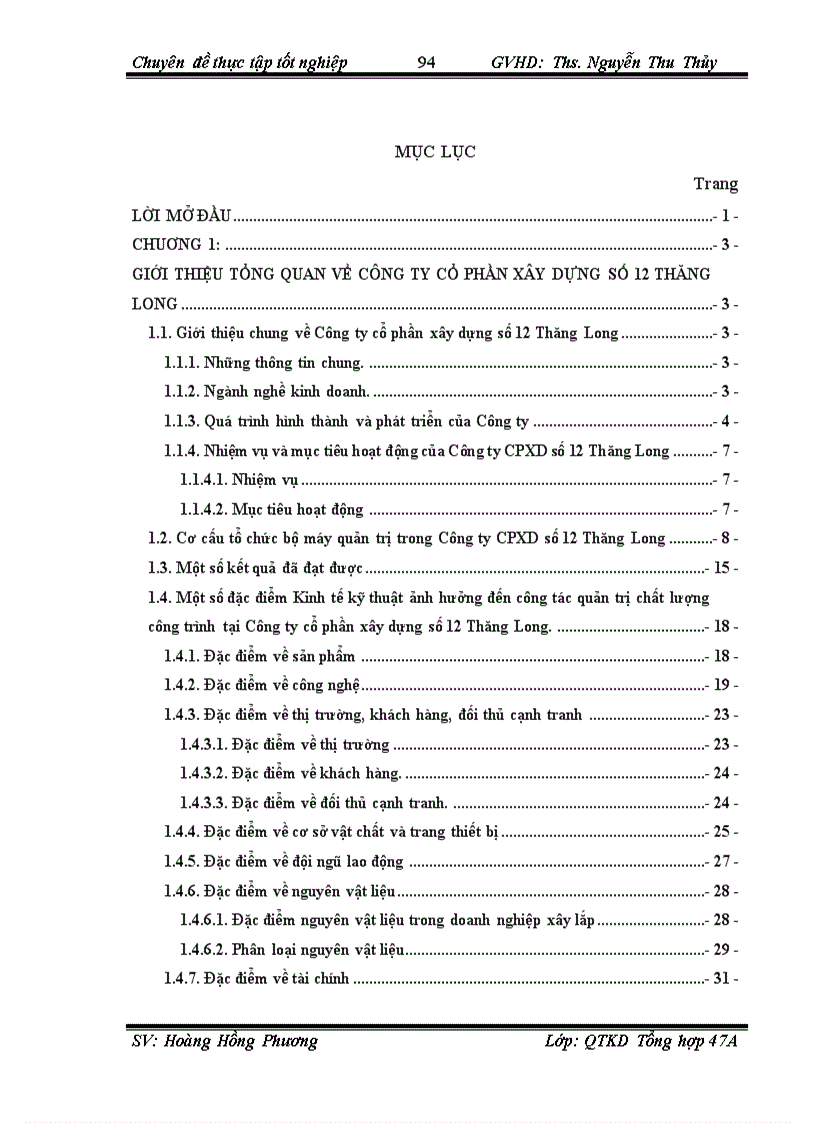 image for page Hoàn thiện công tác quản trị chất lượng công trình tại Công ty cổ phần xây dựng số 12 Thăng Long 1
