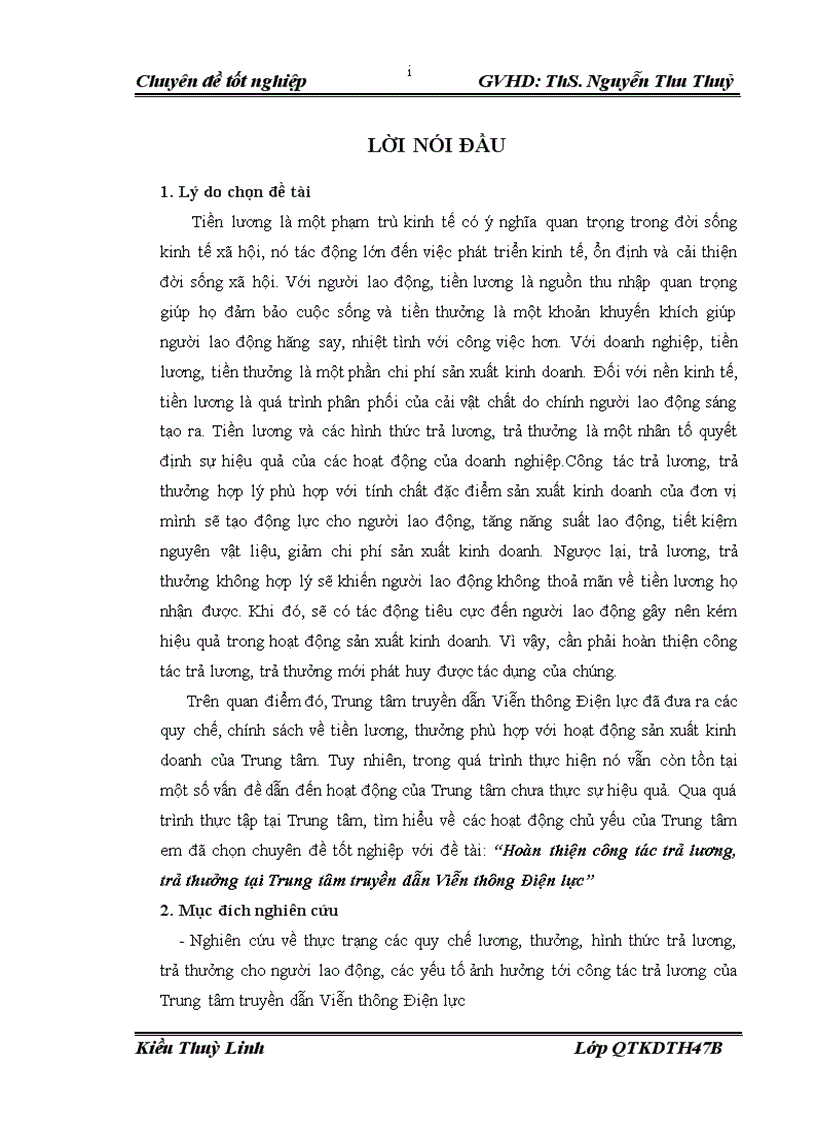 image for page Hoàn thiện công tác trả lương trả thưởng tại Trung tâm truyền dẫn Viễn thông Điện lực 1