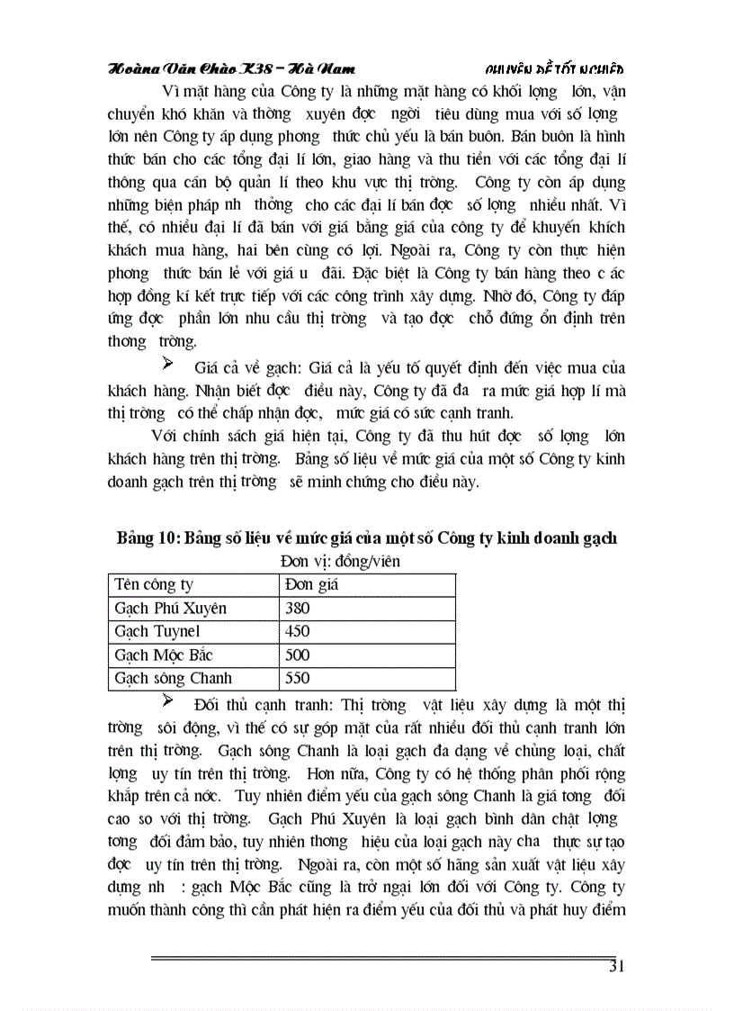 image for page Giải pháp nhằm mở rộng thị trường tiêu thụ gạch Tuynel của Công ty cổ phần vật liệu và phát triển nhà Hà Nội