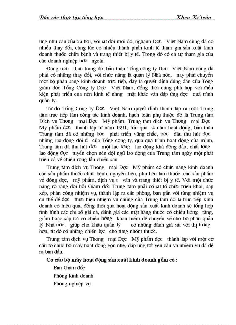 image for page Báo cáo thực tập tại Trung tâm thương mại Dược Mỹ phẩm
