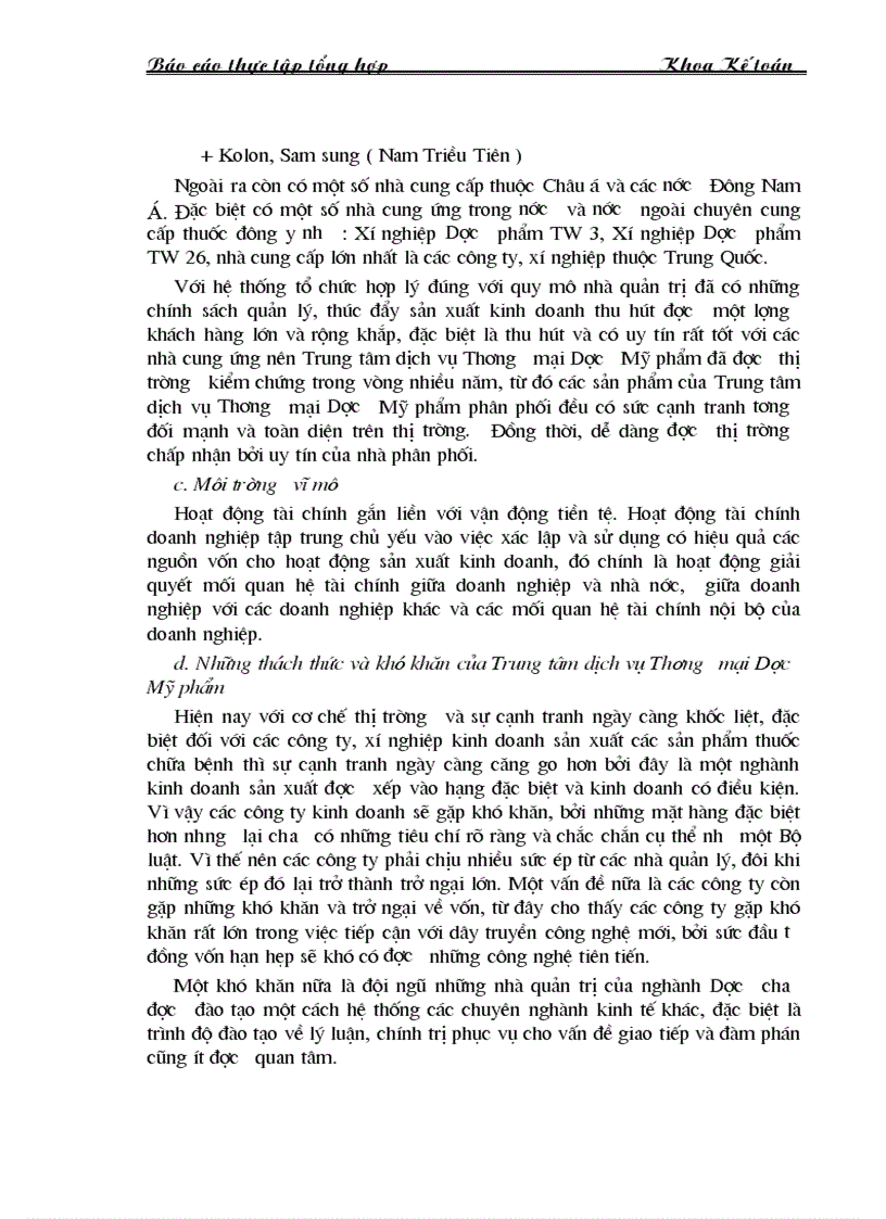 image for page Báo cáo thực tập tại Trung tâm thương mại Dược Mỹ phẩm