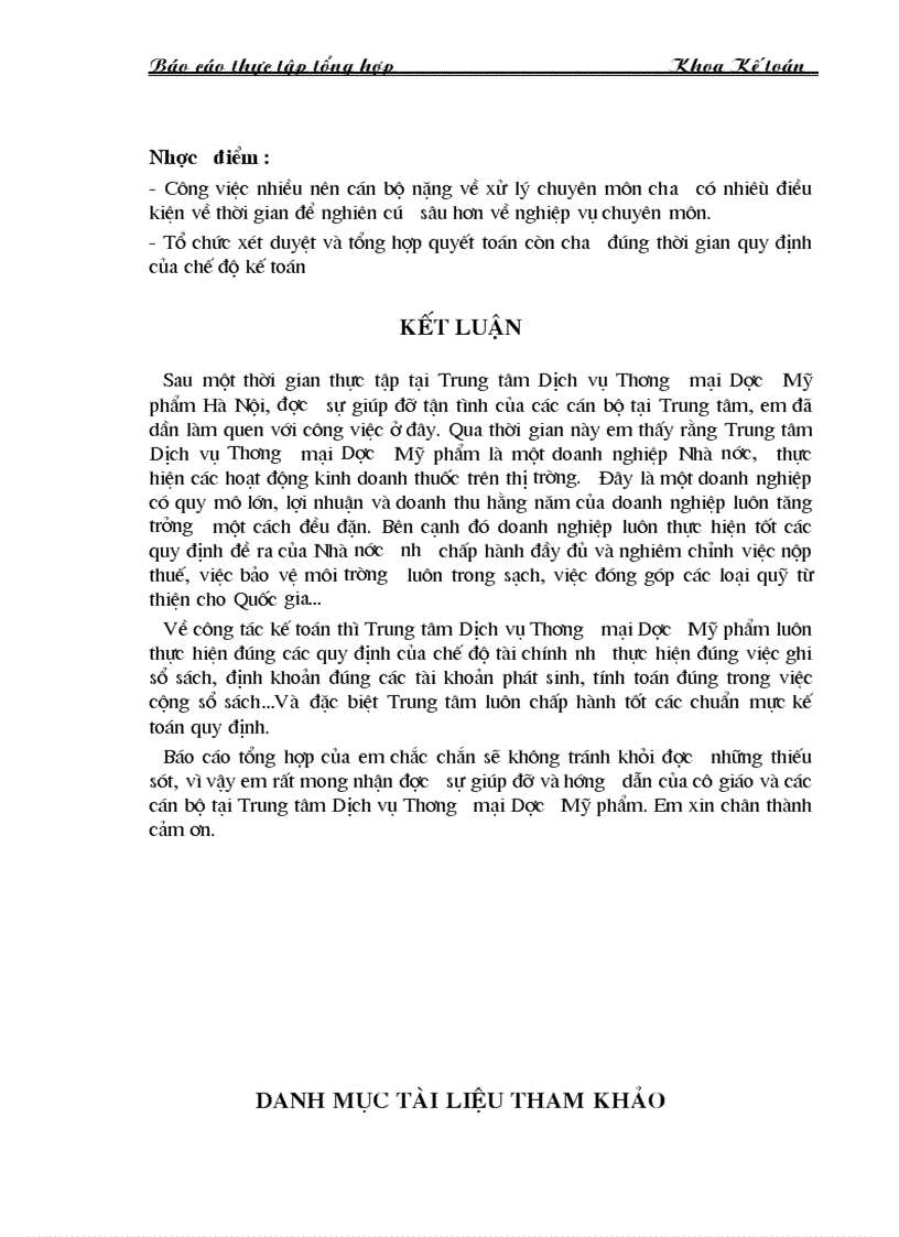 image for page Báo cáo thực tập tại Trung tâm thương mại Dược Mỹ phẩm