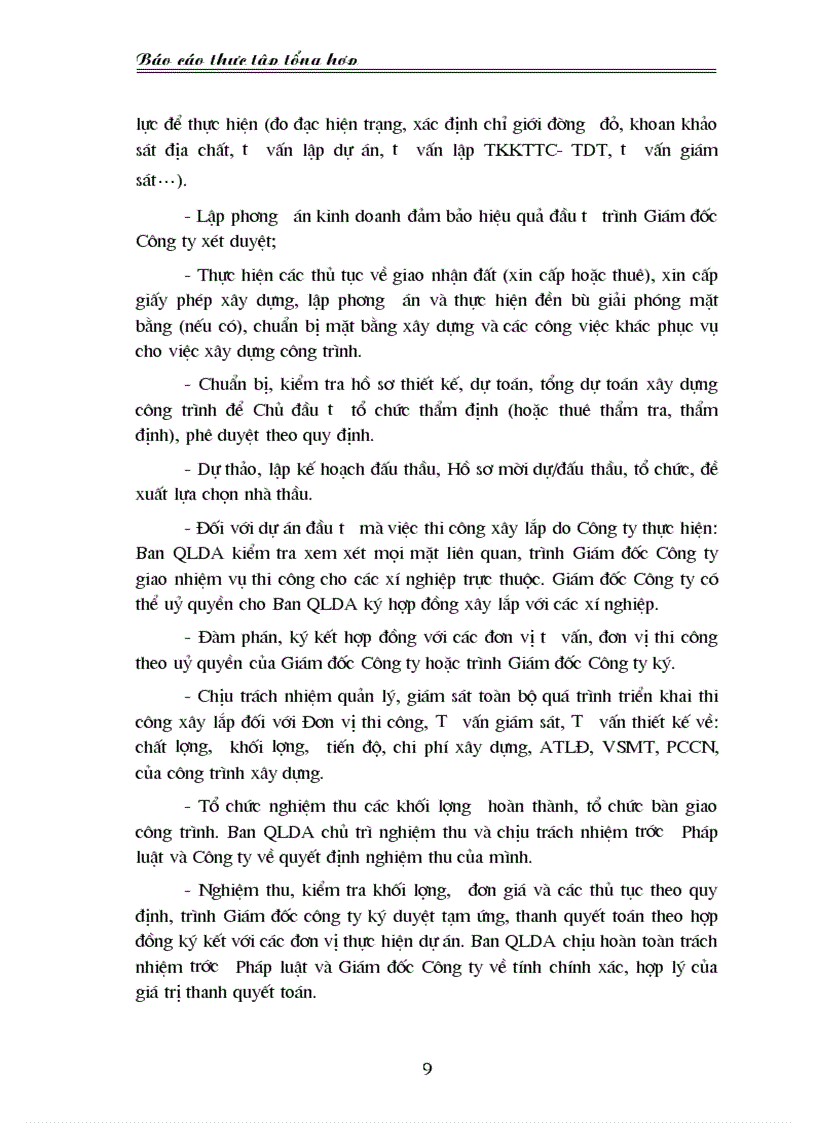 image for page Báo cáo thực tập tại Ban QLDA2 Công ty Đầu tư và Phát triển Hà Nội Số 25