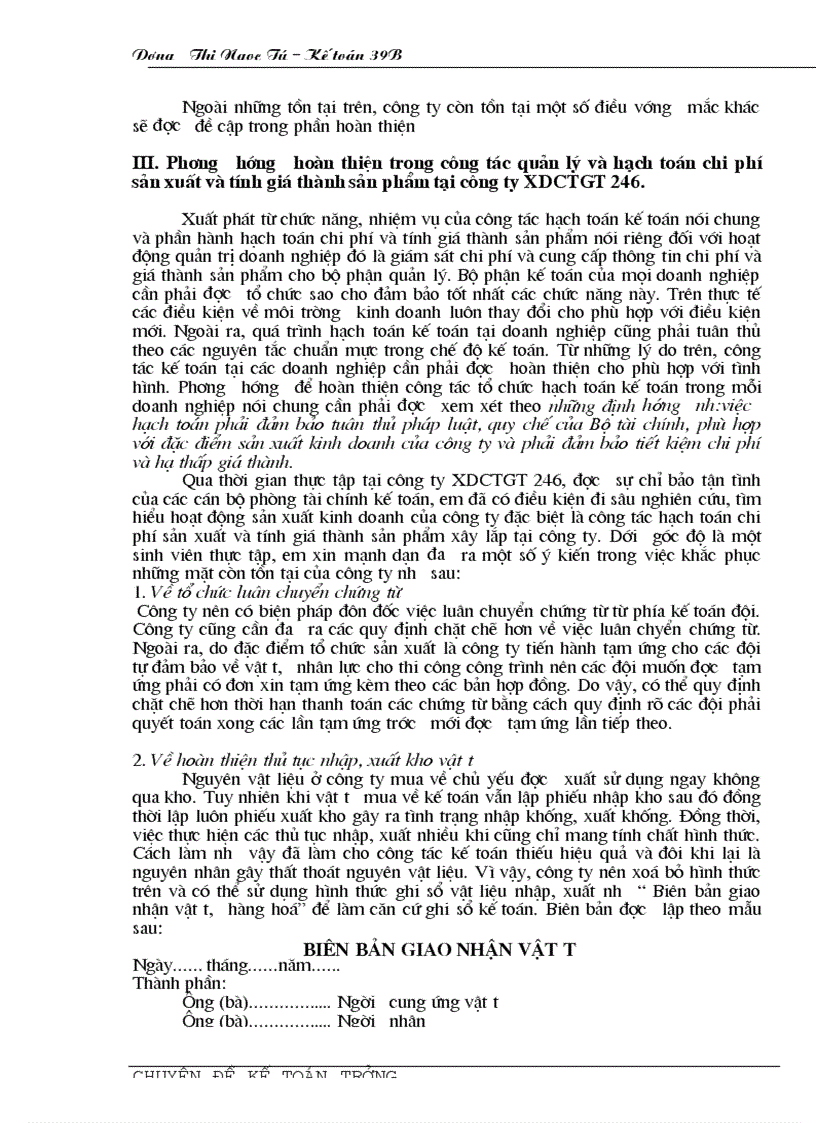 image for page Hạch toán chi phí sản xuất và tính giá thành sản phẩm với việc tăng cường công tác quản trị Doanh nghiệp tại Công ty XDCTGT 246 1