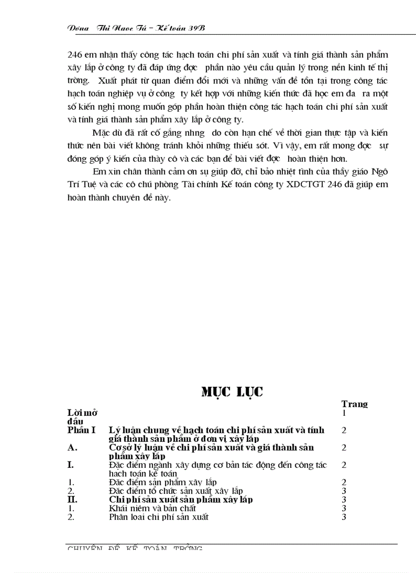 image for page Hạch toán chi phí sản xuất và tính giá thành sản phẩm với việc tăng cường công tác quản trị Doanh nghiệp tại Công ty XDCTGT 246 1