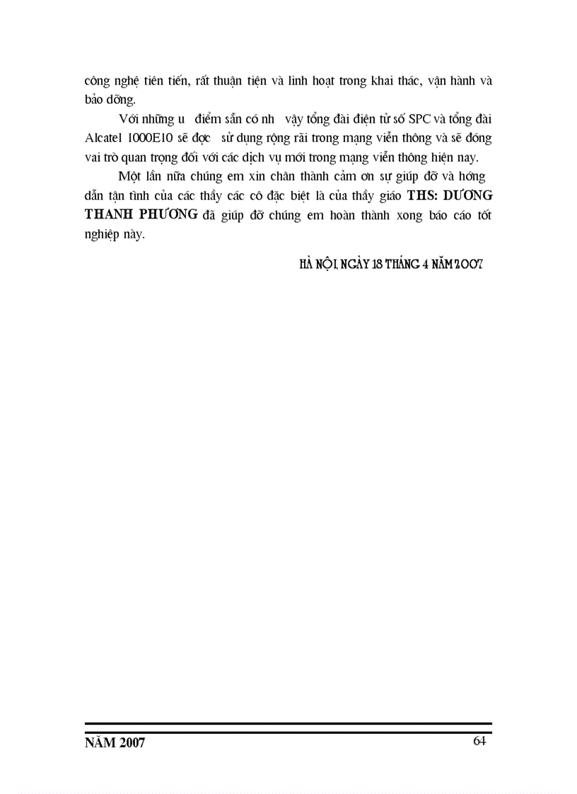 image for page Ứng dụng báo hiệu số 7 cho tổng đài Alcatel 1000 E10B