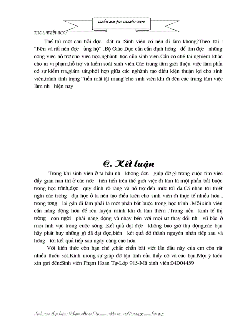 image for page Tiểu luận bàn về việc sinh viên đi làm thêm