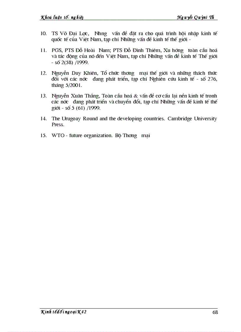 image for page Hệ thống thương mại thế giới WTO và những thách thức của nó đối với Việt Nám