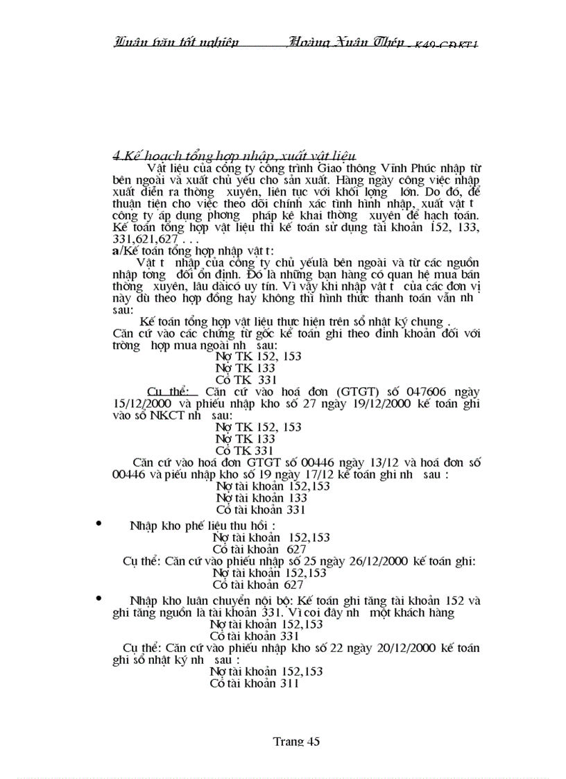 image for page Hạch toán kế toán nguyên vật liệu công cụ dụng cụ ở Công ty Công Trình Giao Thông Vĩnh Phúc