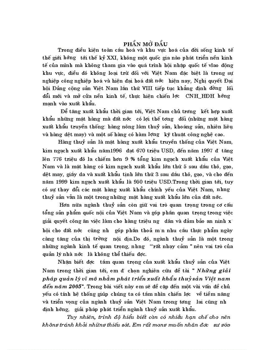 image for page Những giải pháp quản lý vĩ mô nhằm phát triển xuất khẩu thuỷ sản Việt nam đến năm 2005 1