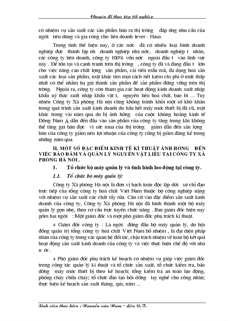 image for page Một số phương hướng và biện pháp nhằm tăng cường công tác bảo đảm và quản lí nguyên vật liệu tại Công ty Xà phòng Hà Nội