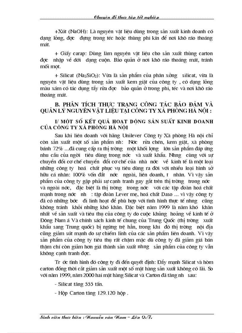 image for page Một số phương hướng và biện pháp nhằm tăng cường công tác bảo đảm và quản lí nguyên vật liệu tại Công ty Xà phòng Hà Nội