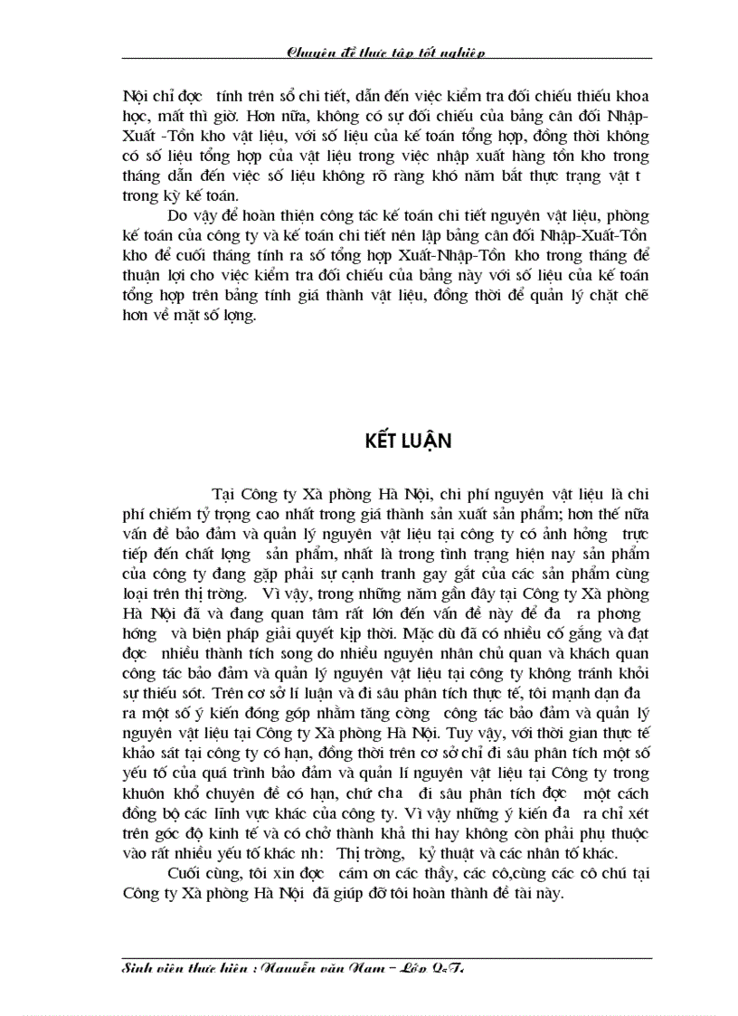 image for page Một số phương hướng và biện pháp nhằm tăng cường công tác bảo đảm và quản lí nguyên vật liệu tại Công ty Xà phòng Hà Nội