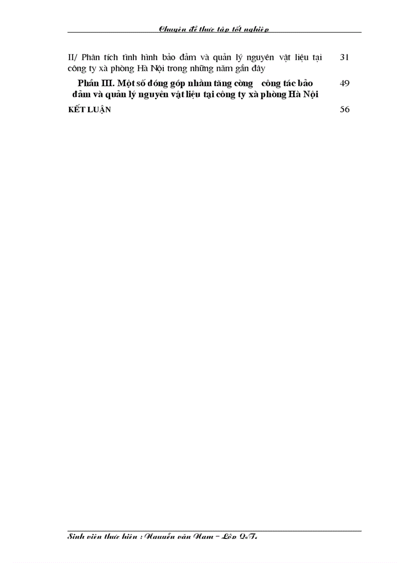 image for page Một số phương hướng và biện pháp nhằm tăng cường công tác bảo đảm và quản lí nguyên vật liệu tại Công ty Xà phòng Hà Nội