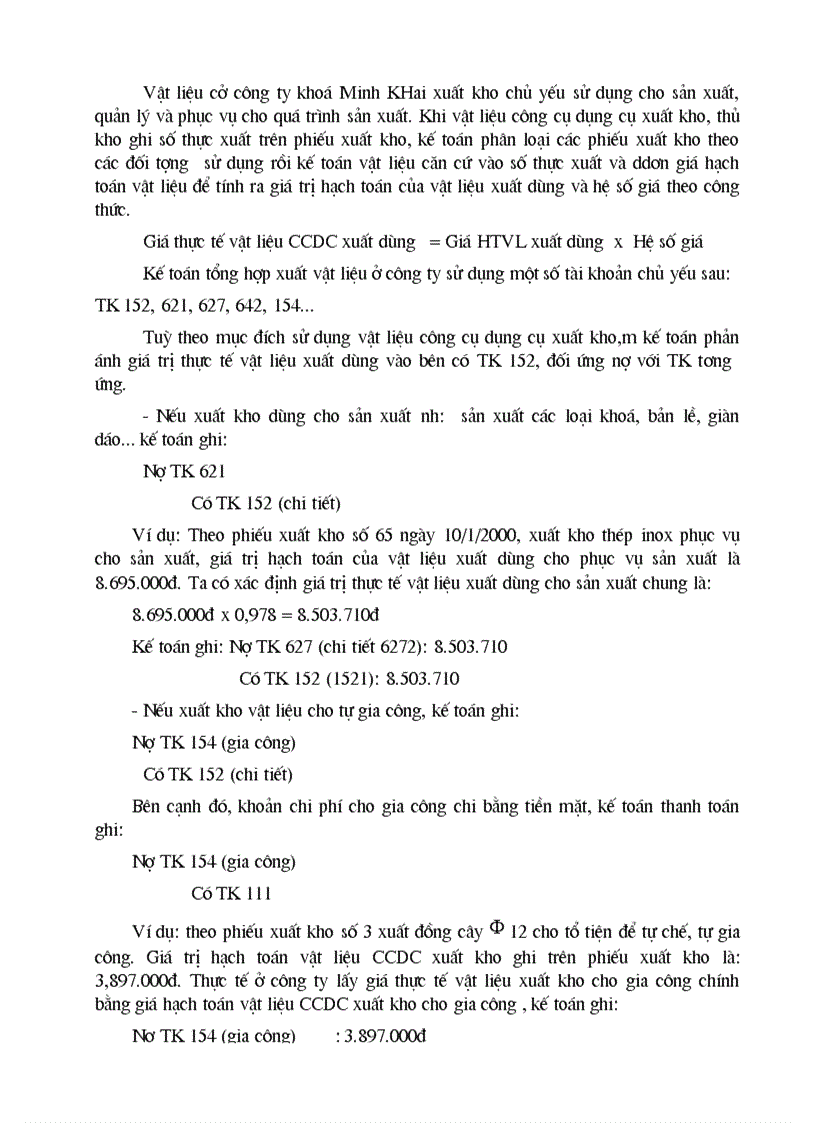 image for page Tổ chức hạch toán kế toán vật liệu công cụ dụng cụ tại công ty khoá Minh Khai 1