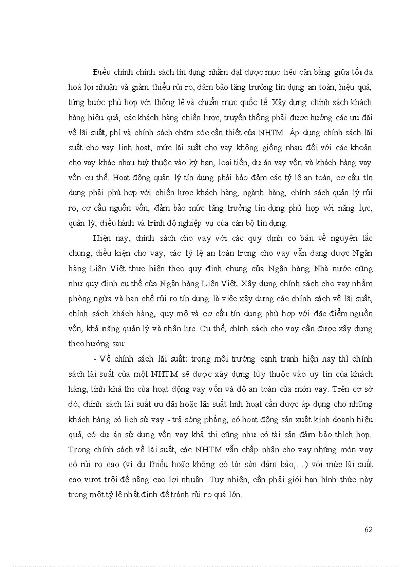 image for page Quản trị rủi ro tín dụng tại Ngân hàng thương mại cổ phần Liên Việt 1