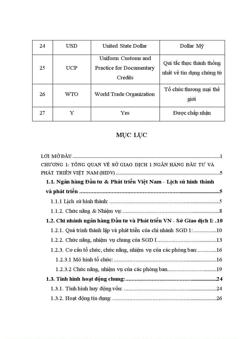 Hạn chế rủi ro trong phương thức thanh toán quốc tế bằng tín dụng chứng từ tại sở giao dịch 1 ngân hàng đầu tư và phát triển Việt Nam BIDV