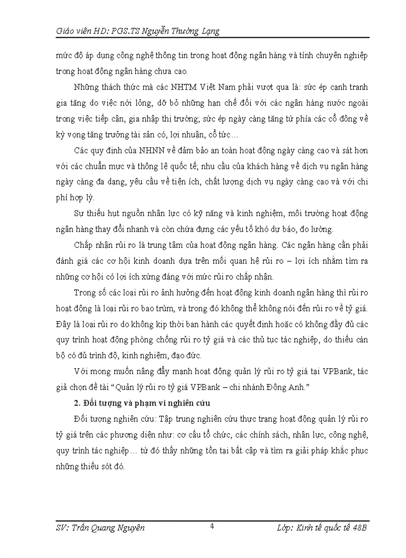 image for page Quản lý rủi ro tỷ giá VPBank chi nhánh Đông Anh 1