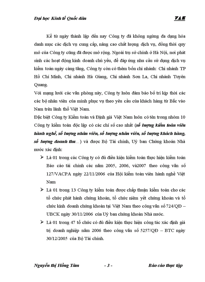 image for page Tổng quan về công ty tnhh kiểm toán và định giá Việt nam VAE