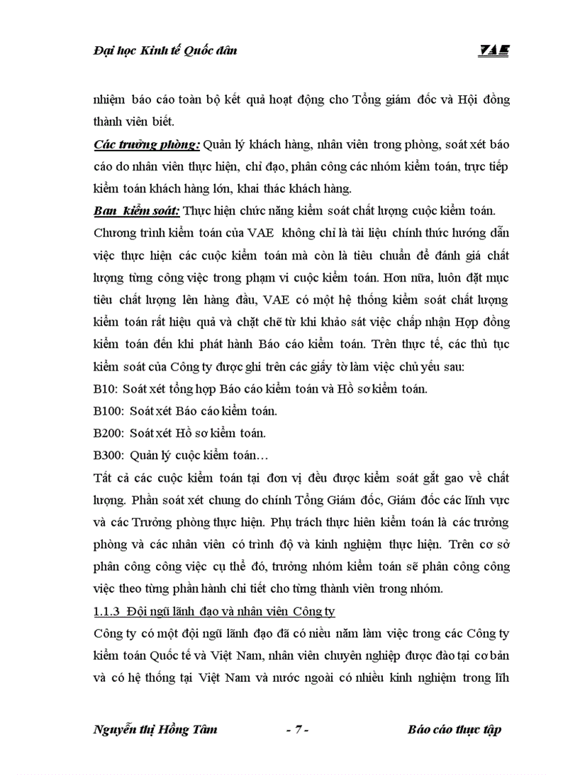 image for page Tổng quan về công ty tnhh kiểm toán và định giá Việt nam VAE