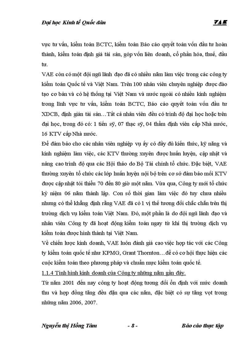 image for page Tổng quan về công ty tnhh kiểm toán và định giá Việt nam VAE