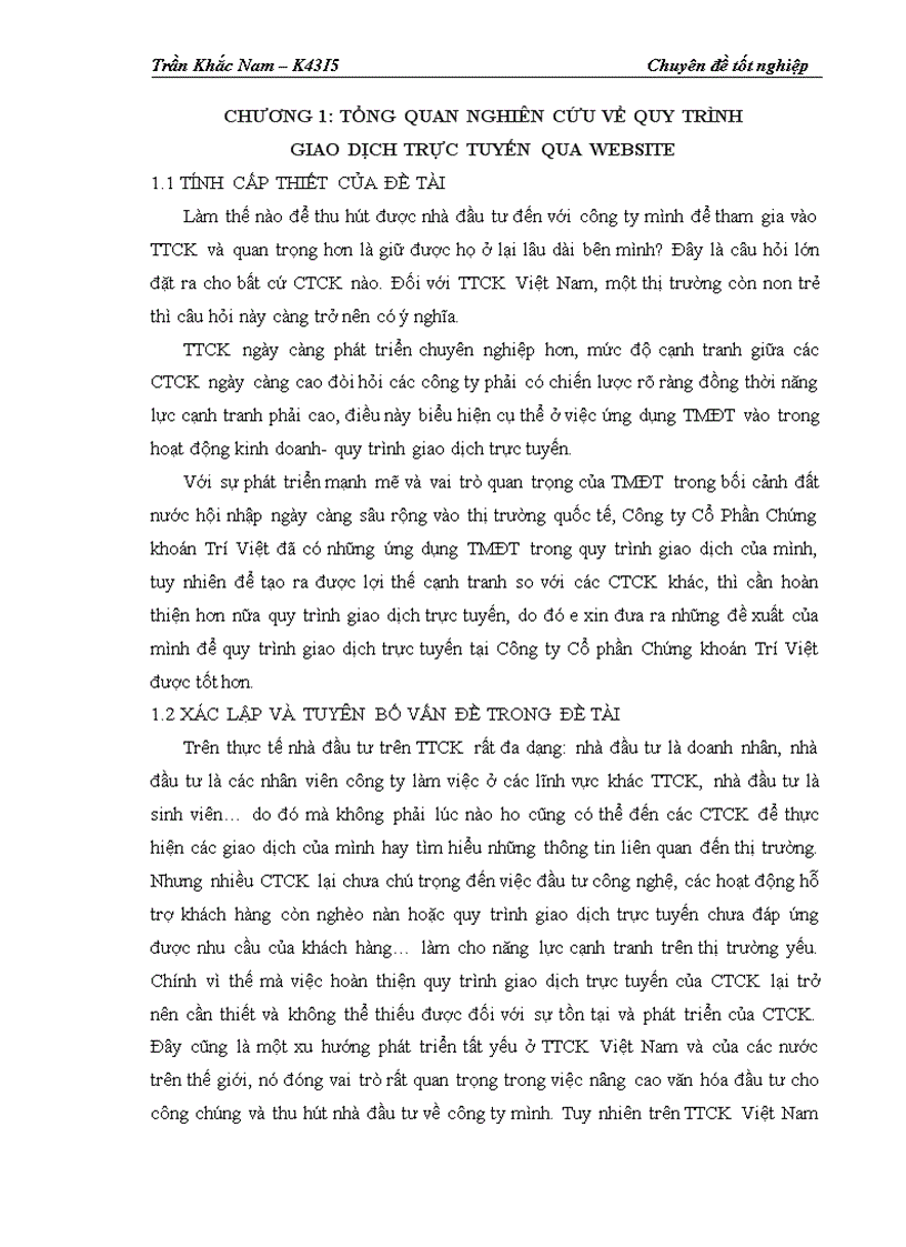 image for page Hoàn thiện quy trình giao dịch trực tuyến tại website http www tvsc vn của Công ty Cổ phần Chứng khoán Trí Việt 1