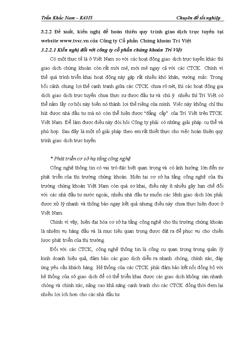 image for page Hoàn thiện quy trình giao dịch trực tuyến tại website http www tvsc vn của Công ty Cổ phần Chứng khoán Trí Việt 1