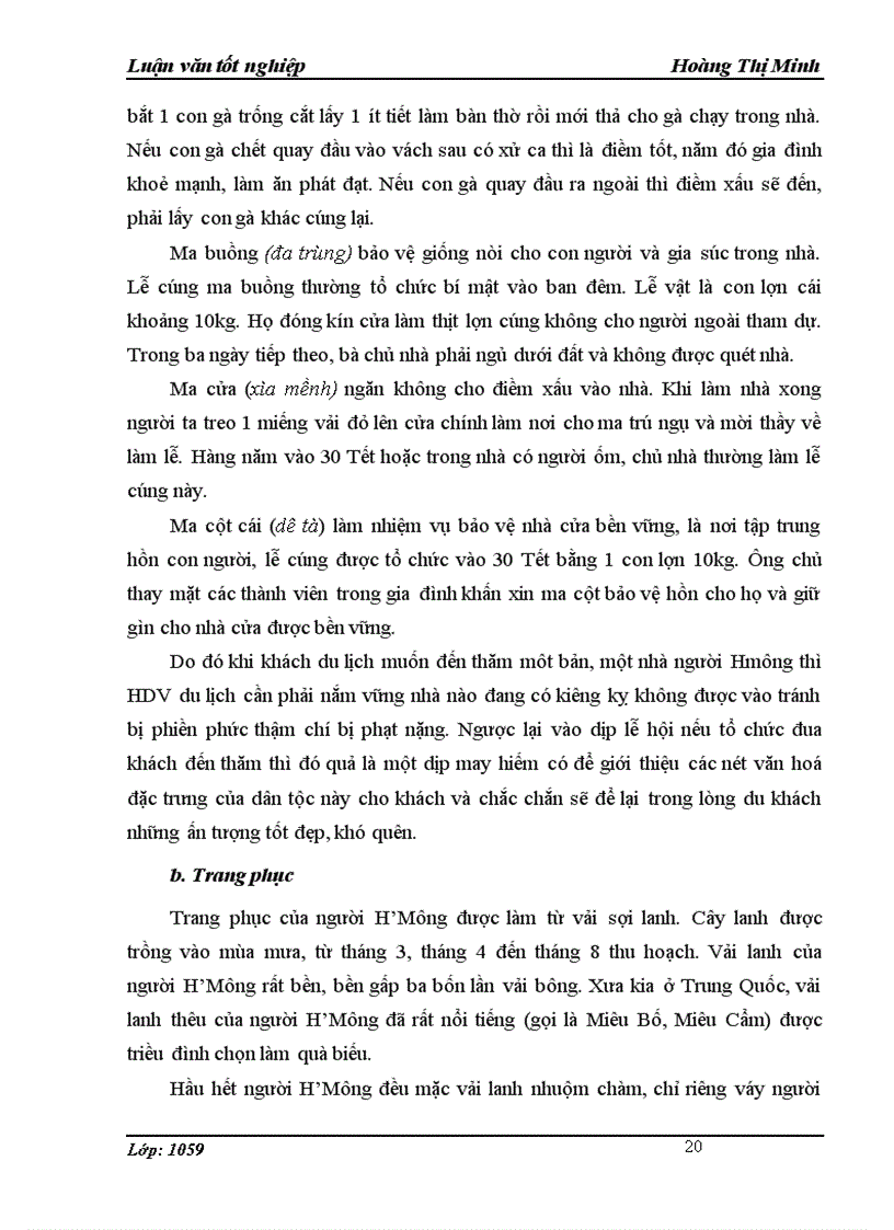 image for page Khai thác văn hoá H Mông của công ty CP Dịch vụ Du lịch Đường sắt Hà Nội để phát triển du lịch ở Sa Pa Lào Cai