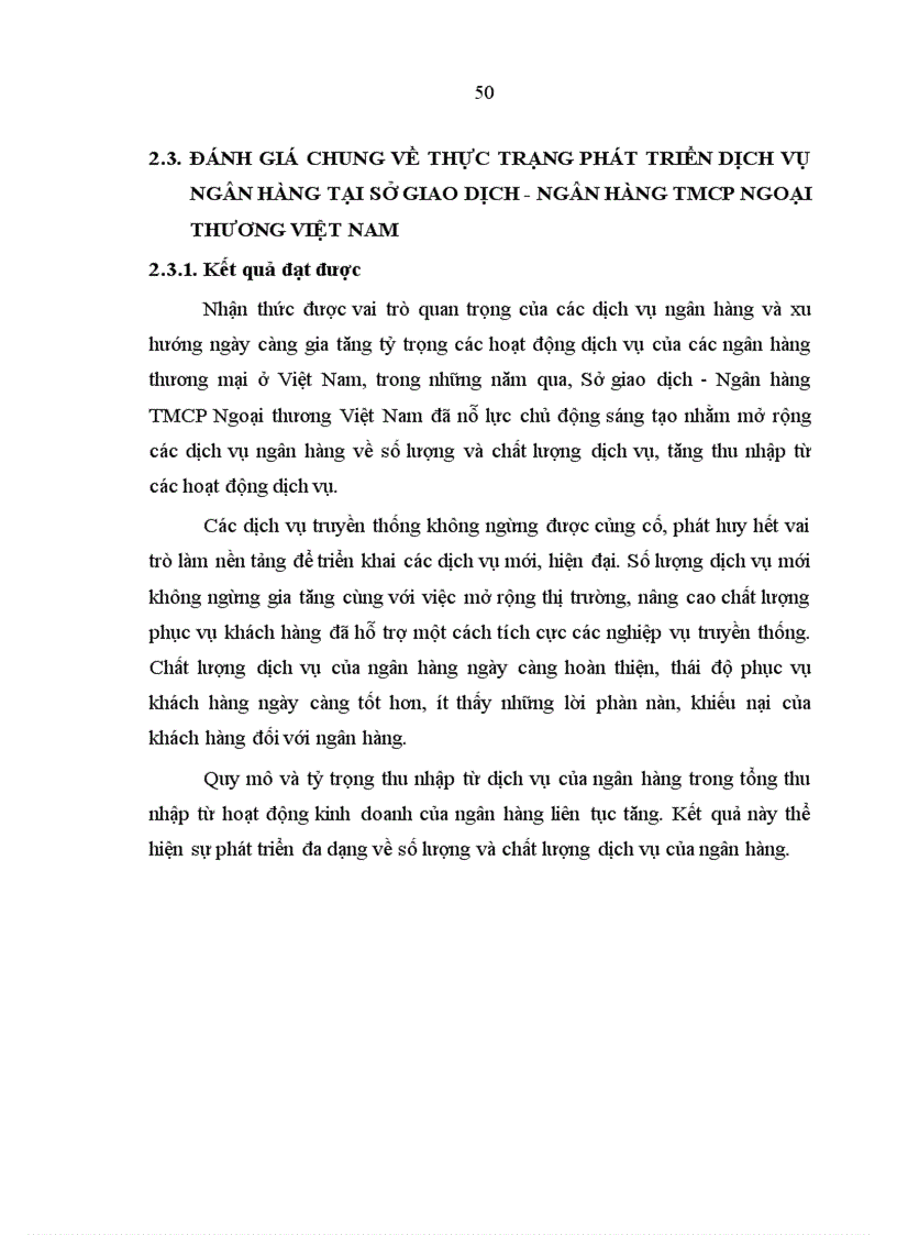 image for page Phát triển dịch vụ ngân hàng tại Sở giao dịch Ngân hàng thương mại cổ phần Ngoại thương Việt Nam