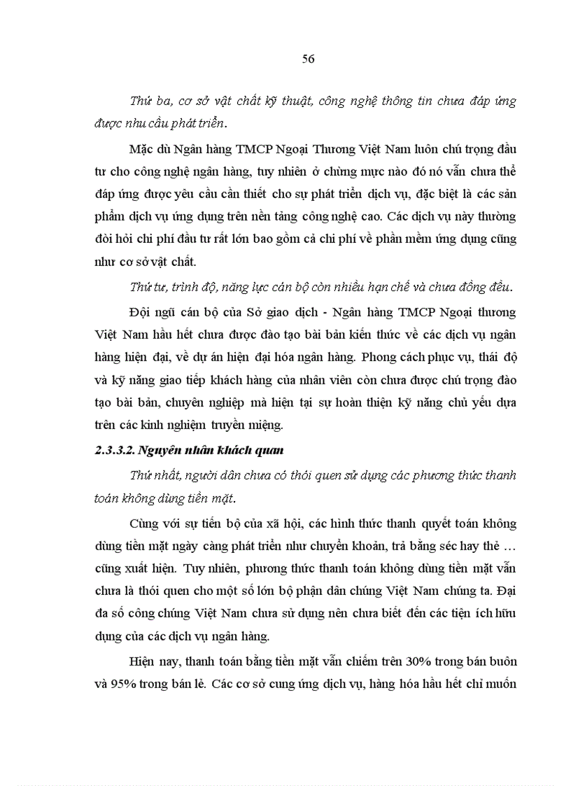 image for page Phát triển dịch vụ ngân hàng tại Sở giao dịch Ngân hàng thương mại cổ phần Ngoại thương Việt Nam