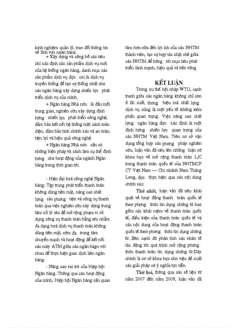 image for page Mở rộng hoạt động thanh toán quốc tế theo phương thức tín dụng chứng từ tại NHTM Cổ Phần Công Thương Việt Nam Chi nhánh Nam Thăng Long