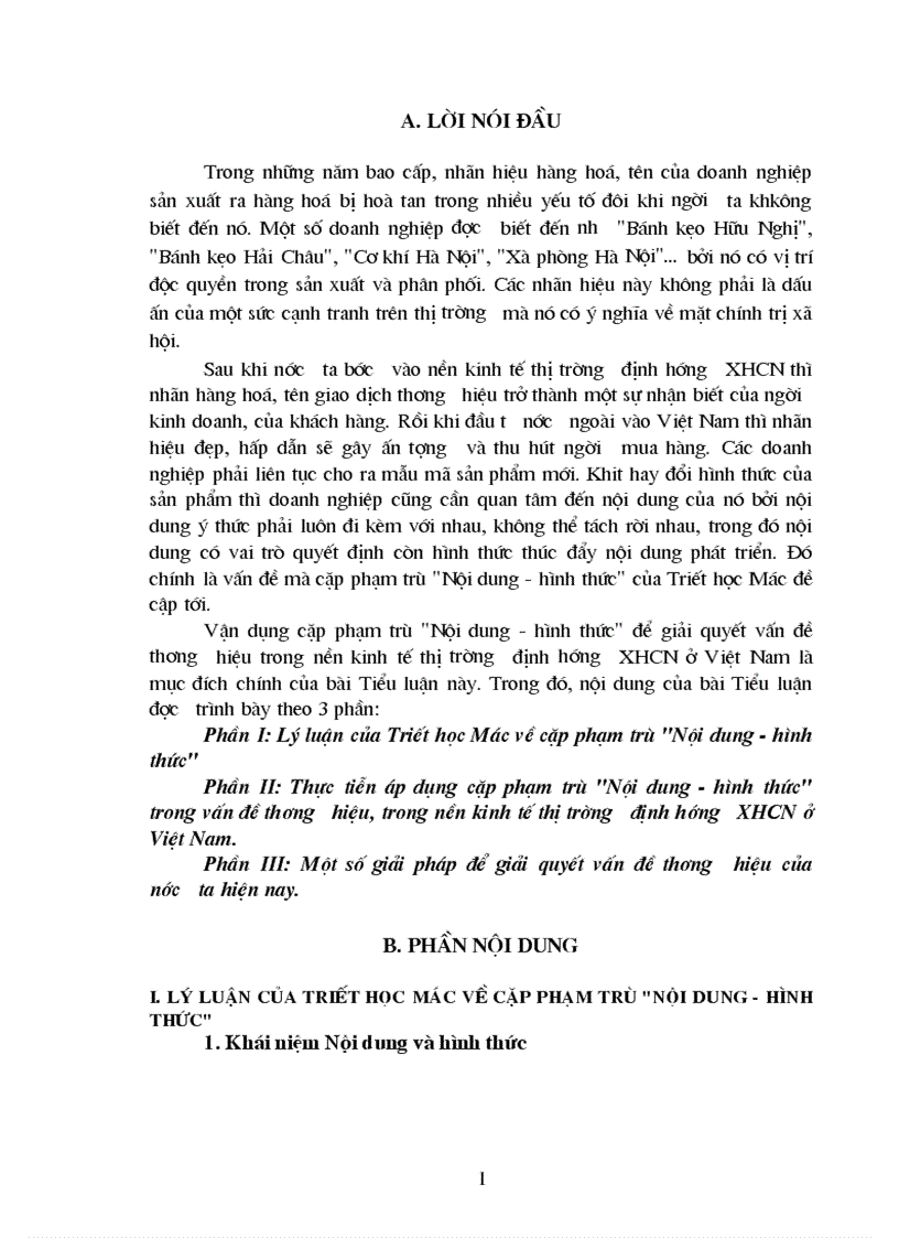 image for page Thực tiễn áp dụng cặp phạm trù Nội dung hình thức trong vấn đề thương hiệu trong nền kinh tế thị trường định hướng XHCN ở Việt Nam