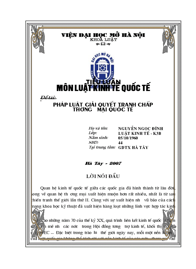 image for page Pháp luật về giải quyết tranh chấp thương mại quốc tế 1