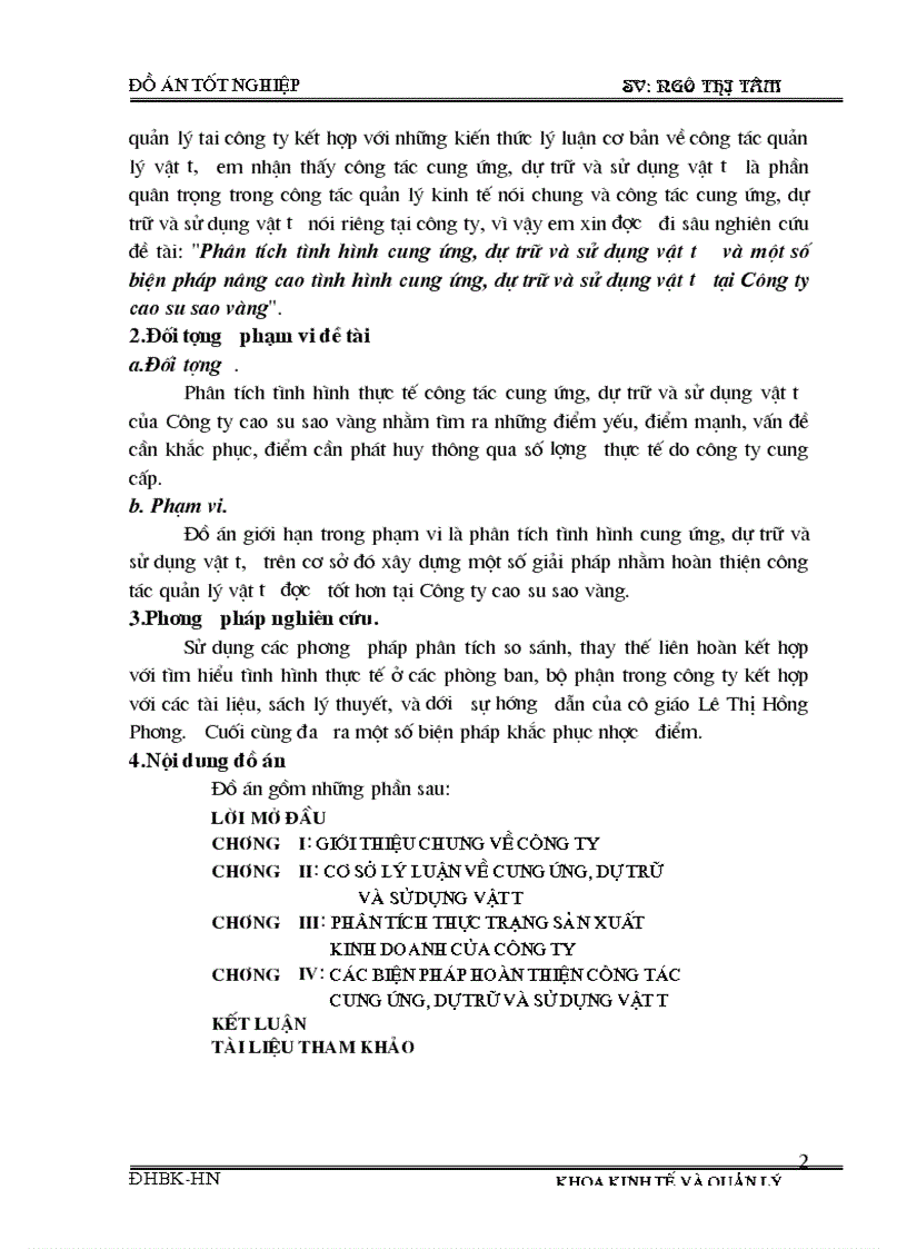 image for page Phân tích tình hình cung ứng dự trữ và sử dụng vật tư và một số biện pháp nâng cao tình hình cung ứng dự trữ và sử dụng vật tư tại Công ty cao su sao vàng