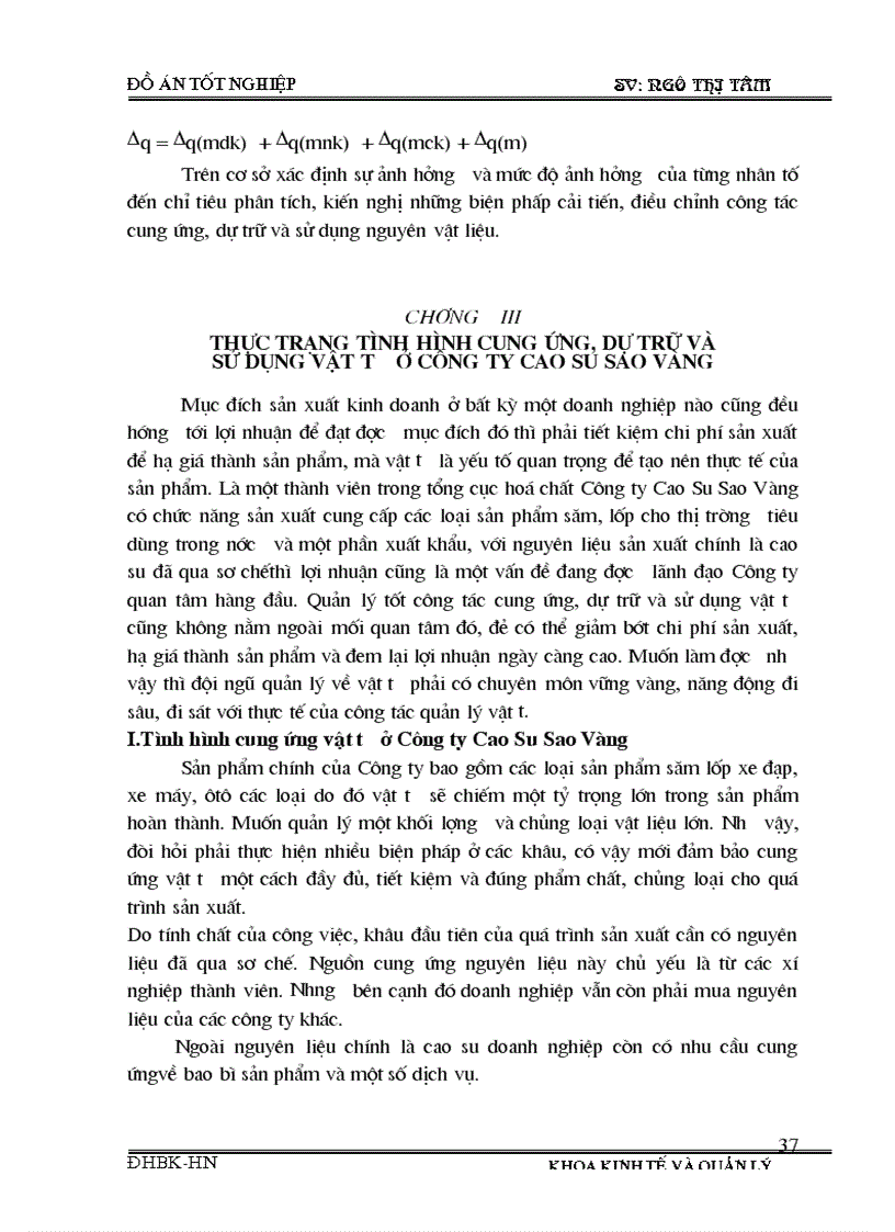 image for page Phân tích tình hình cung ứng dự trữ và sử dụng vật tư và một số biện pháp nâng cao tình hình cung ứng dự trữ và sử dụng vật tư tại Công ty cao su sao vàng
