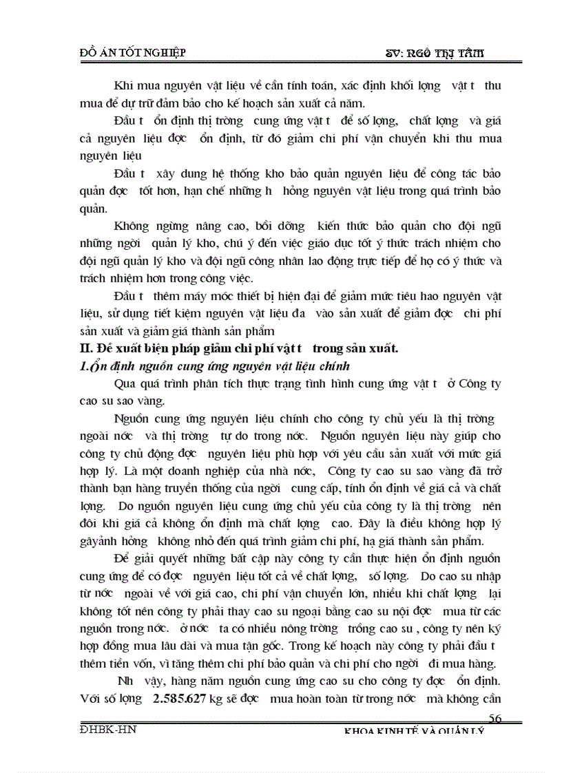 image for page Phân tích tình hình cung ứng dự trữ và sử dụng vật tư và một số biện pháp nâng cao tình hình cung ứng dự trữ và sử dụng vật tư tại Công ty cao su sao vàng