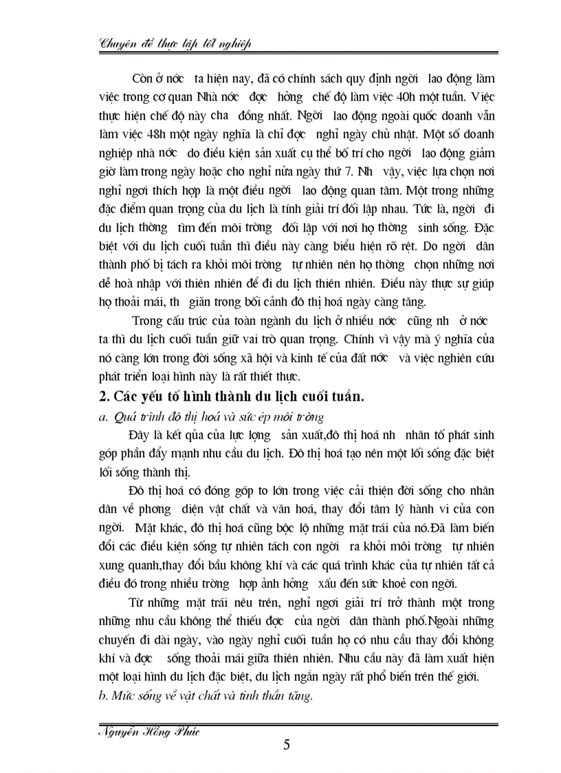 image for page Phát triển du lịch cuối tuần tại Công ty cổ phần du lịch Ao Vua Hà Tây