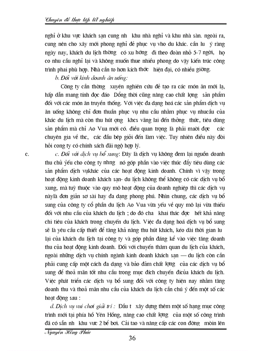 image for page Phát triển du lịch cuối tuần tại Công ty cổ phần du lịch Ao Vua Hà Tây
