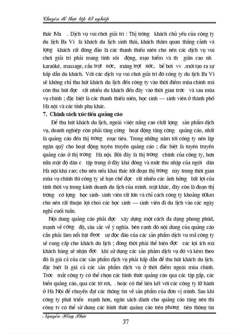 image for page Phát triển du lịch cuối tuần tại Công ty cổ phần du lịch Ao Vua Hà Tây