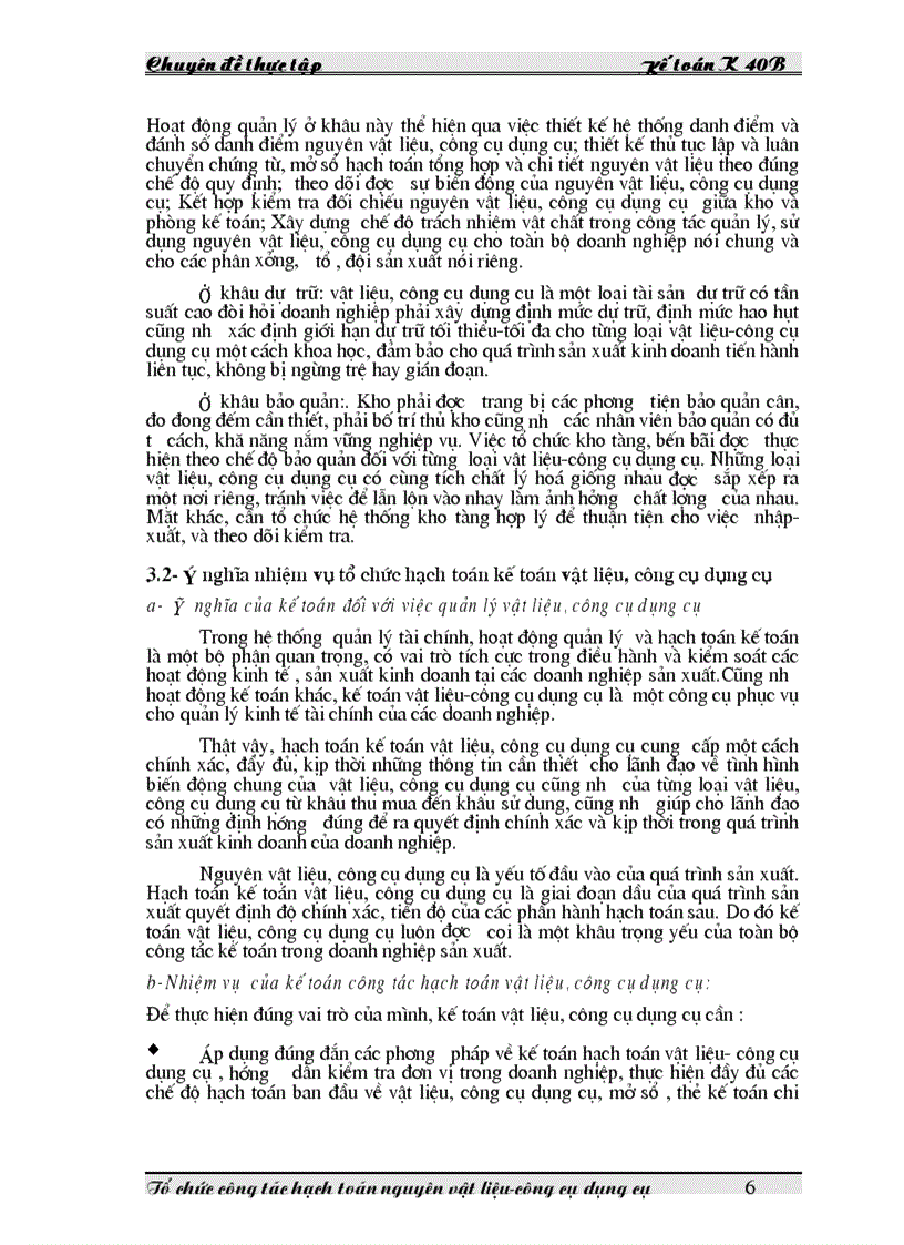 image for page Tổ chức công tác hạch toán nguyên vật liệu công cụ dụng cụ