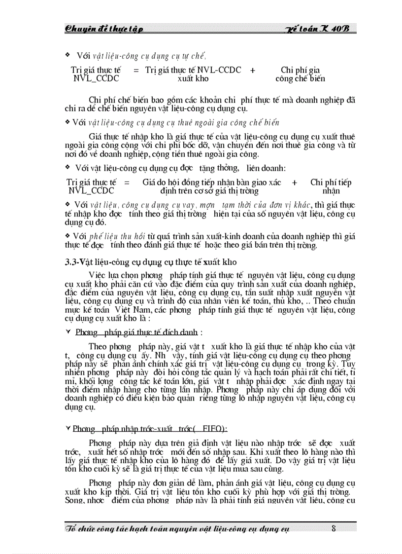 image for page Tổ chức công tác hạch toán nguyên vật liệu công cụ dụng cụ