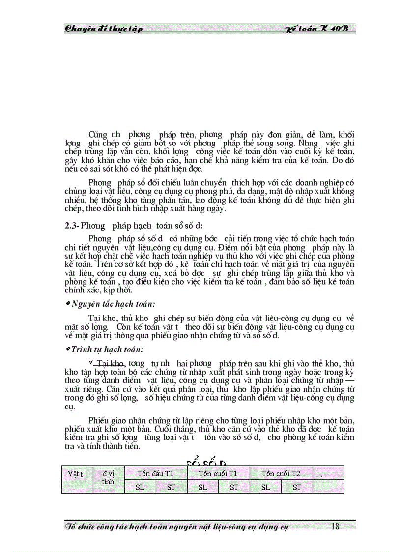 image for page Tổ chức công tác hạch toán nguyên vật liệu công cụ dụng cụ