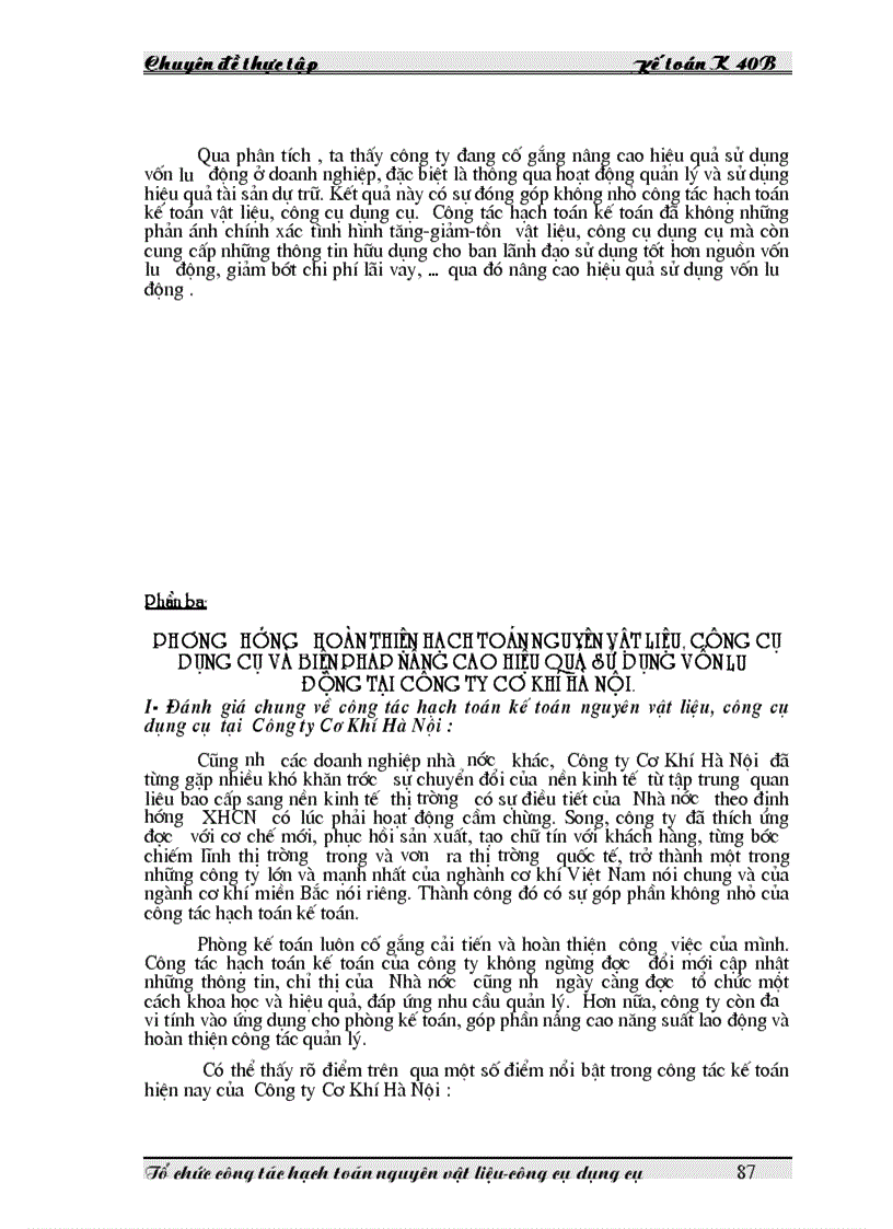 image for page Tổ chức công tác hạch toán nguyên vật liệu công cụ dụng cụ