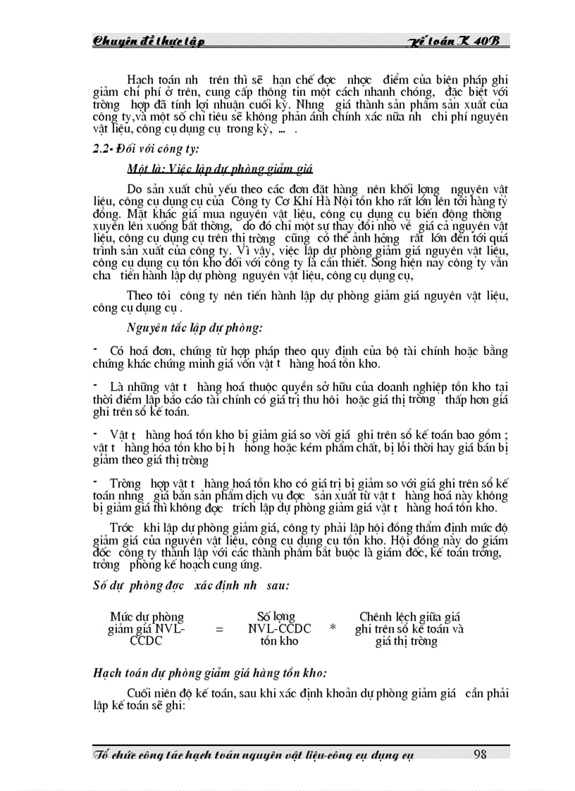 image for page Tổ chức công tác hạch toán nguyên vật liệu công cụ dụng cụ